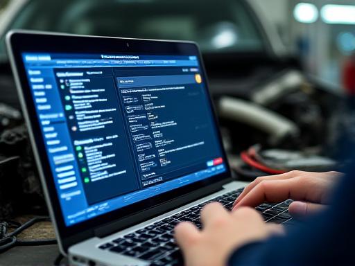 Detail notebooku s diagnostikou pro chiptuning motoru