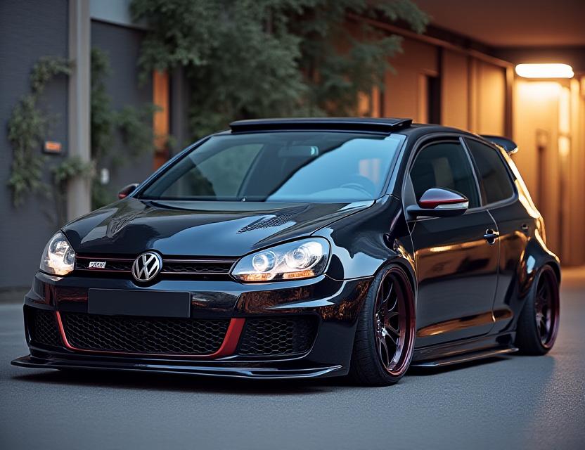 VW Golf GTI s kompletním body kitem a sníženým podvozkem